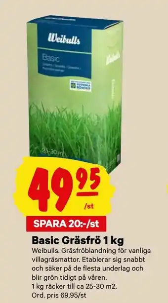 City Gross Basic Gräsfrö 1 kg erbjuda