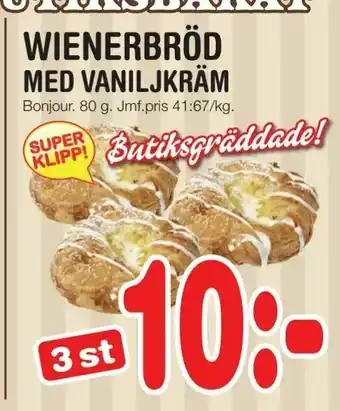 Nya Pulsen Wienerbröd med vaniljkräm erbjuda