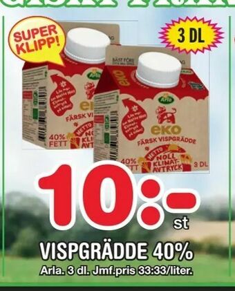 Nya Pulsen Vispgrädde 40% erbjuda