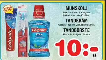 Nya Pulsen Munskölj, tandkräm, tandborste erbjuda