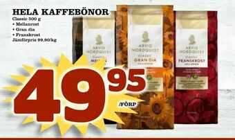 Supergrossen Hela kaffebönor erbjuda