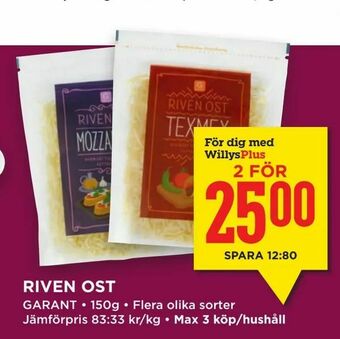 Willys Hemma Riven ost erbjuda