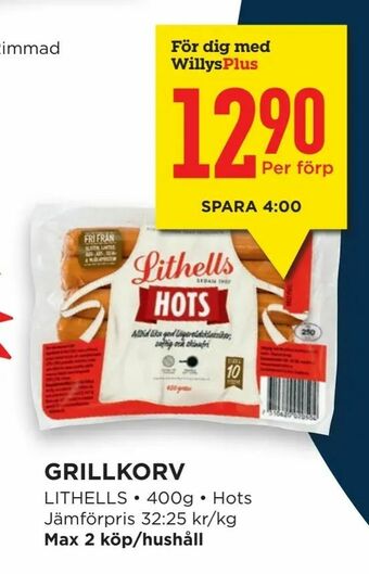 Willys Hemma Grillkorv erbjuda