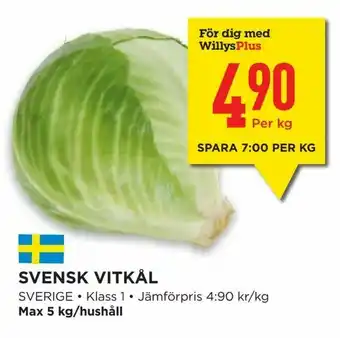 Willys Hemma Svensk vitkål erbjuda
