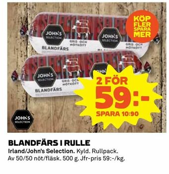 Blandfärs i rulle