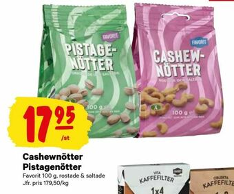 City Gross Cashewnötter Pistagenötter erbjuda