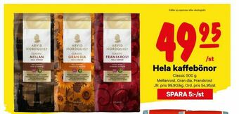 Hela kaffebönor