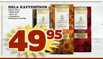 Hela kaffebönor