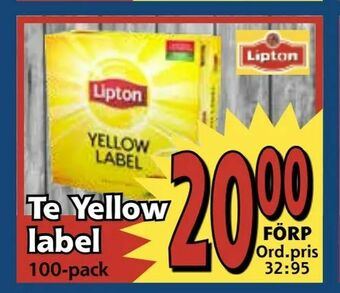Supergrossen Te Yellow label erbjuda