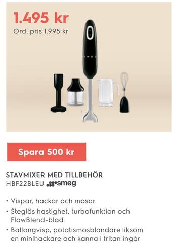 Electrolux Home Stavmixer med tillbehör erbjuda