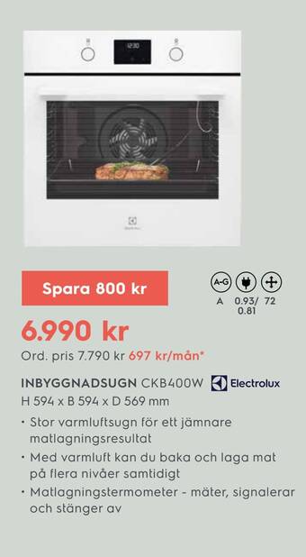 Electrolux Home Inbyggnadsugn erbjuda