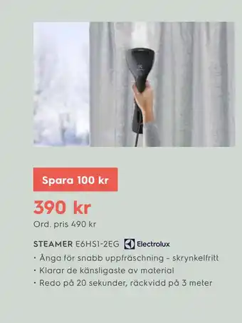 Electrolux Home Steamer e6hs1-2eg erbjuda