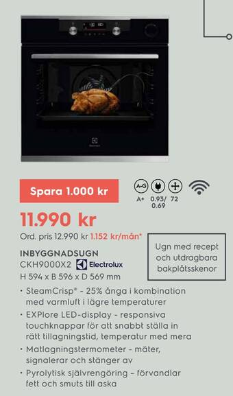 Electrolux Home Inbyggnadsugn erbjuda