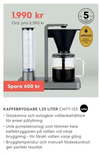 Electrolux Home Kaffebryggare 1,25 liter erbjuda