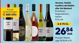 Verosso, vanitá, casillero del diablo eller fat bastard