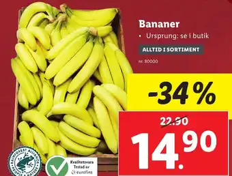 Lidl Bananer erbjuda