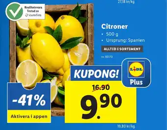Lidl Citroner erbjuda