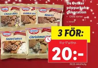 Lidl Dr Oetker pepparkaks dekoration erbjuda