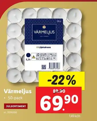 Lidl Värmeljus erbjuda