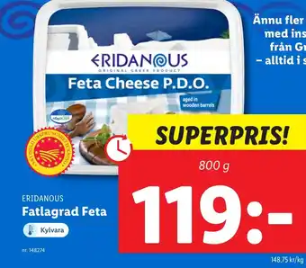 Lidl ERIDANOUS Fatlagrad Feta erbjuda