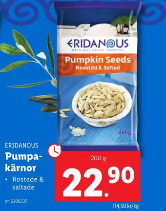 Lidl ERIDANOUS Pumpa-kärnor erbjuda