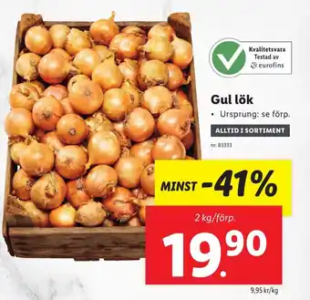 Lidl Gul lök erbjuda