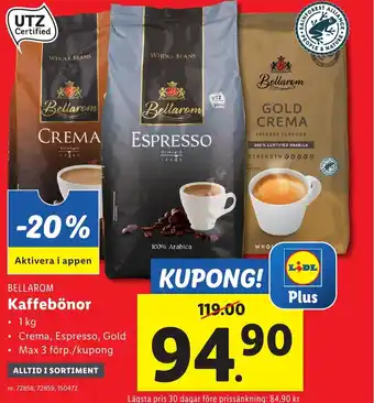 Lidl Kaffebönor erbjuda