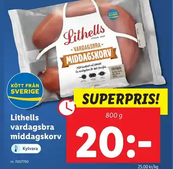 Lidl Lithells vardagsbra middagskorv erbjuda