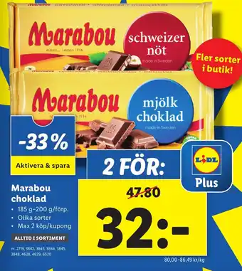 Lidl Marabou choklad erbjuda