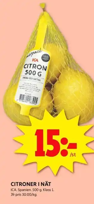 ICA Kvantum CITRONER I NÄT erbjuda