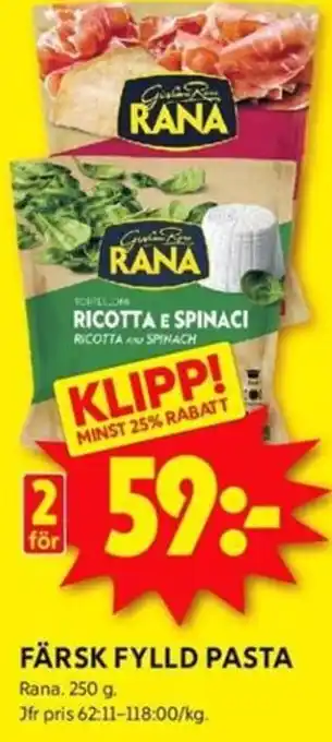 ICA Kvantum FÄRSK FYLLD PASTA erbjuda