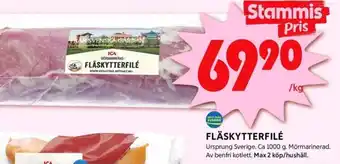 ICA Kvantum FLÄSKYTTERFILÉ erbjuda