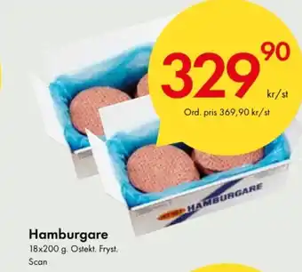 Snabbgross Hamburgare 18x200 g. Ostekt. Fryst. Scan erbjuda
