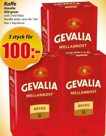 Extra Mjällby Stormarknad Kaffe Gevalia erbjuda