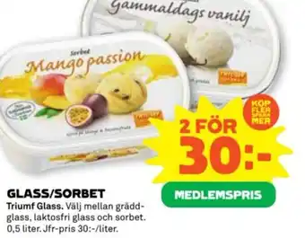 Stora Coop GLASS/SORBET Triumf Glass erbjuda