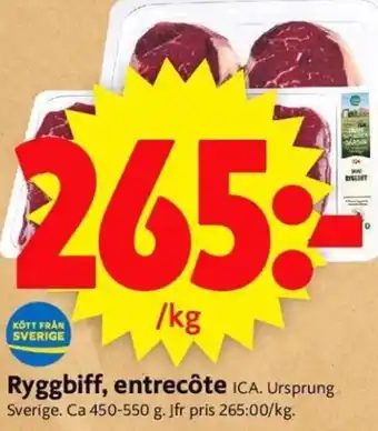 ICA Supermarket Ryggbiff, entrecôte erbjuda