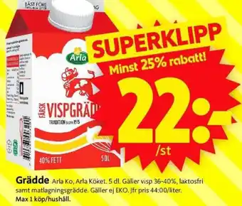 ICA Supermarket Grädde Arla erbjuda