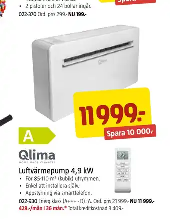 Jula Luftvärmepump 4,9 kw erbjuda