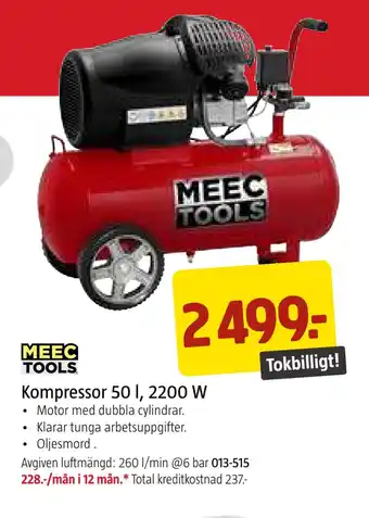 Jula Kompressor 50 l, 2200 w erbjuda