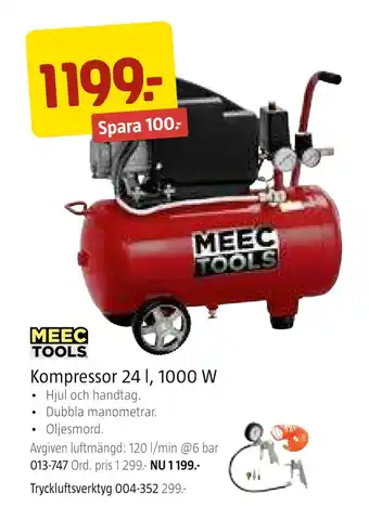 Jula Kompressor 24 l, 1000 w erbjuda
