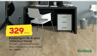 Byggmax Parkettgolv ek 4-stav vitlackad 14mm erbjuda
