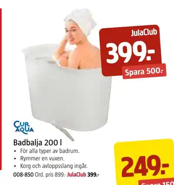 Jula Badbalja 200 l erbjuda