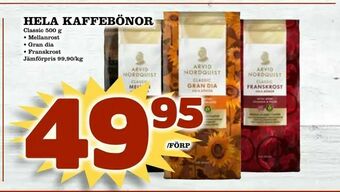 Hela kaffebönor
