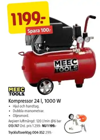 Jula Meec tools kompressor erbjuda