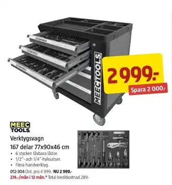 Jula Meec tools verktygsvagn erbjuda