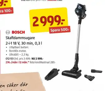 Jula Bosch dammsugare erbjuda