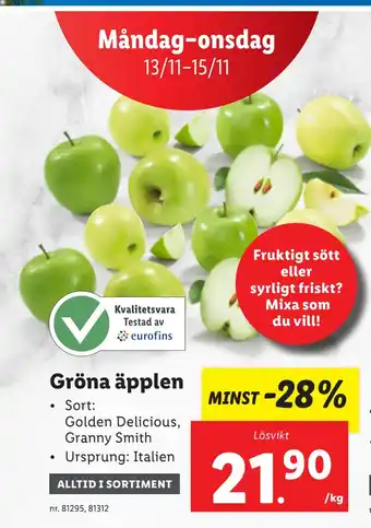 Lidl Gröna äpplen erbjuda