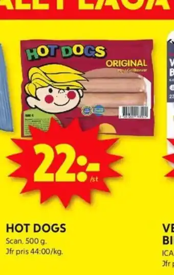 ICA Kvantum Scan hot dogs erbjuda