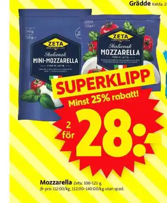 ICA Supermarket Zeta mozzarella erbjuda