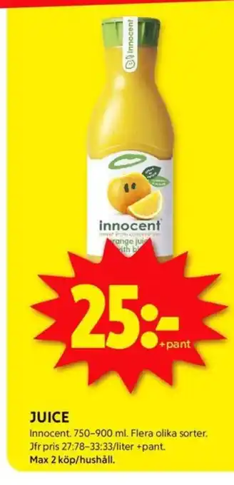 ICA Kvantum Innocent juice erbjuda